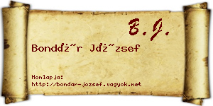 Bondár József névjegykártya